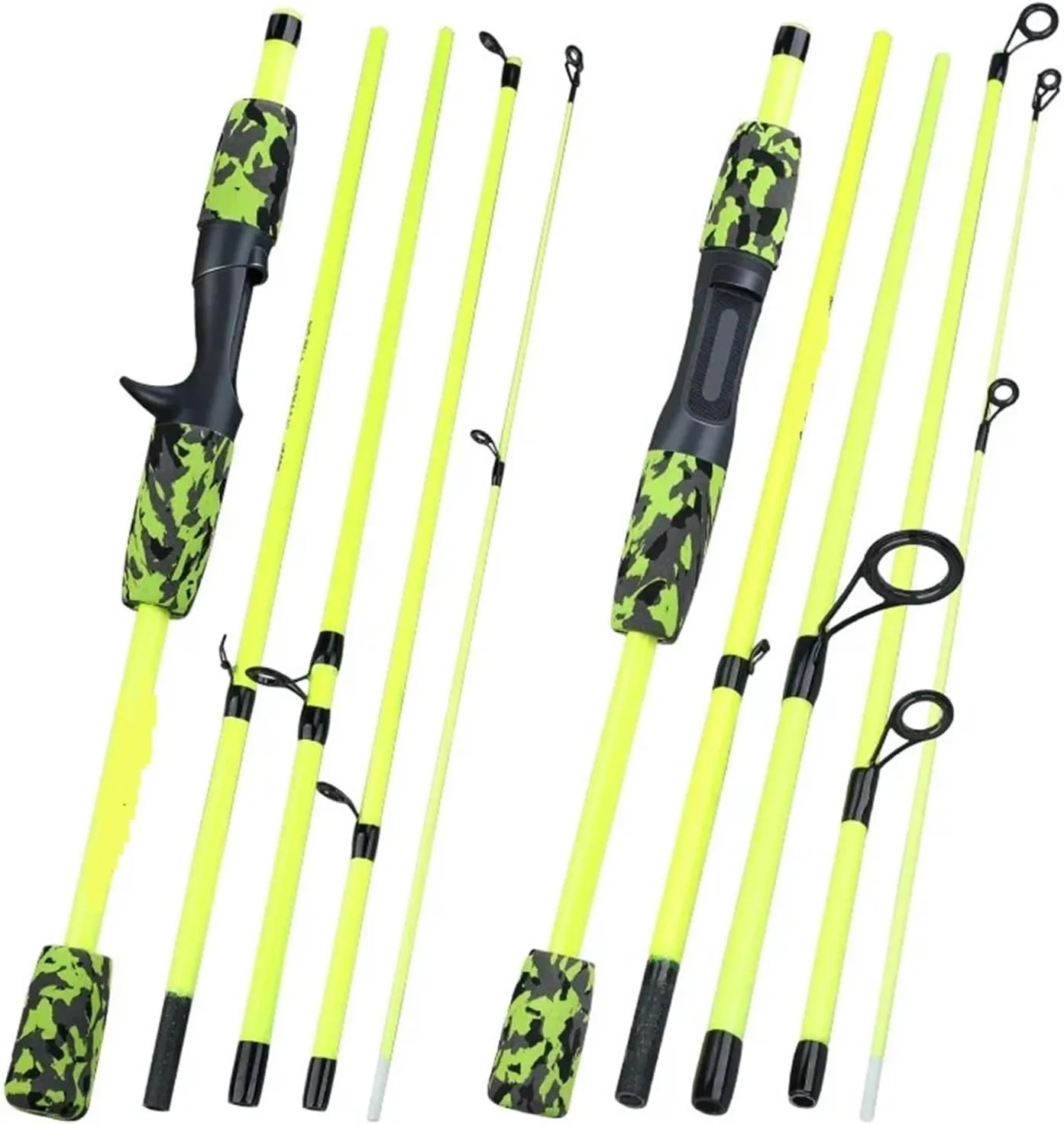 5 Section Spinning Casting Fishing Rod 1.7M Ultralight Weight Carbon Fiber Pattern Poles Travel Freshwater Fishing
