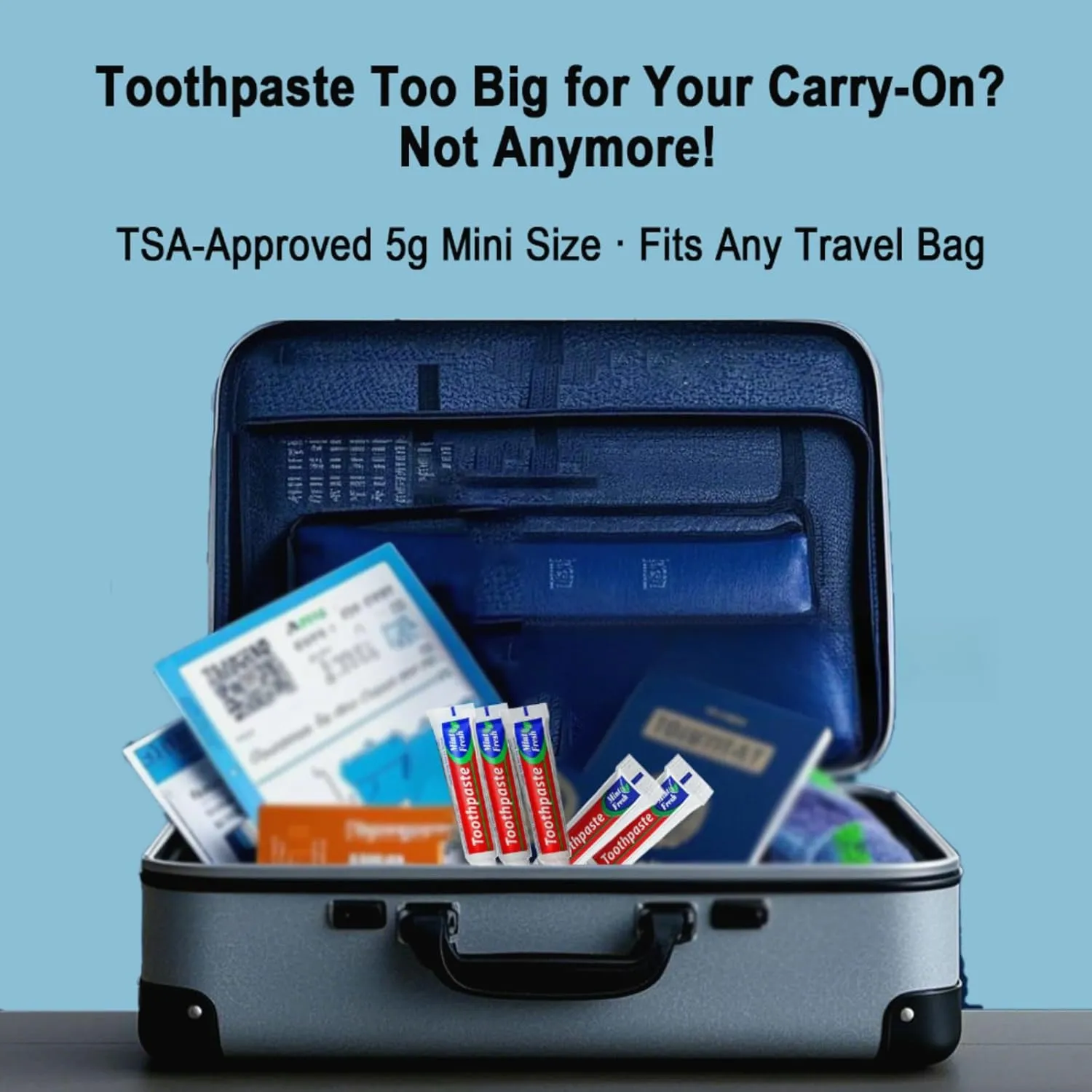 50Tubes Travel Size Toothpaste to Freshen Breath, Mini Toothpaste Bulk for Homeless Shelters, Short Business Trips, Hotel Rental Guests, Charity Church Donation, Camping Small Packs