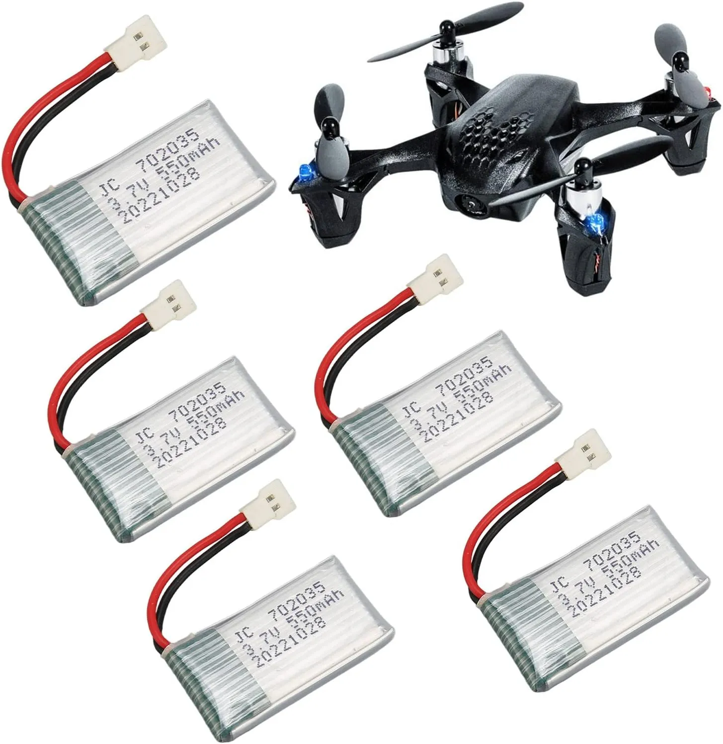 5Pcs 3.7V 550mAh Li Battery for Hubsan X4 H107 H107L H107D MJXRC F47 DFD F180 Quadcopter, RC Quadcopter Drone RC Drone Battery
