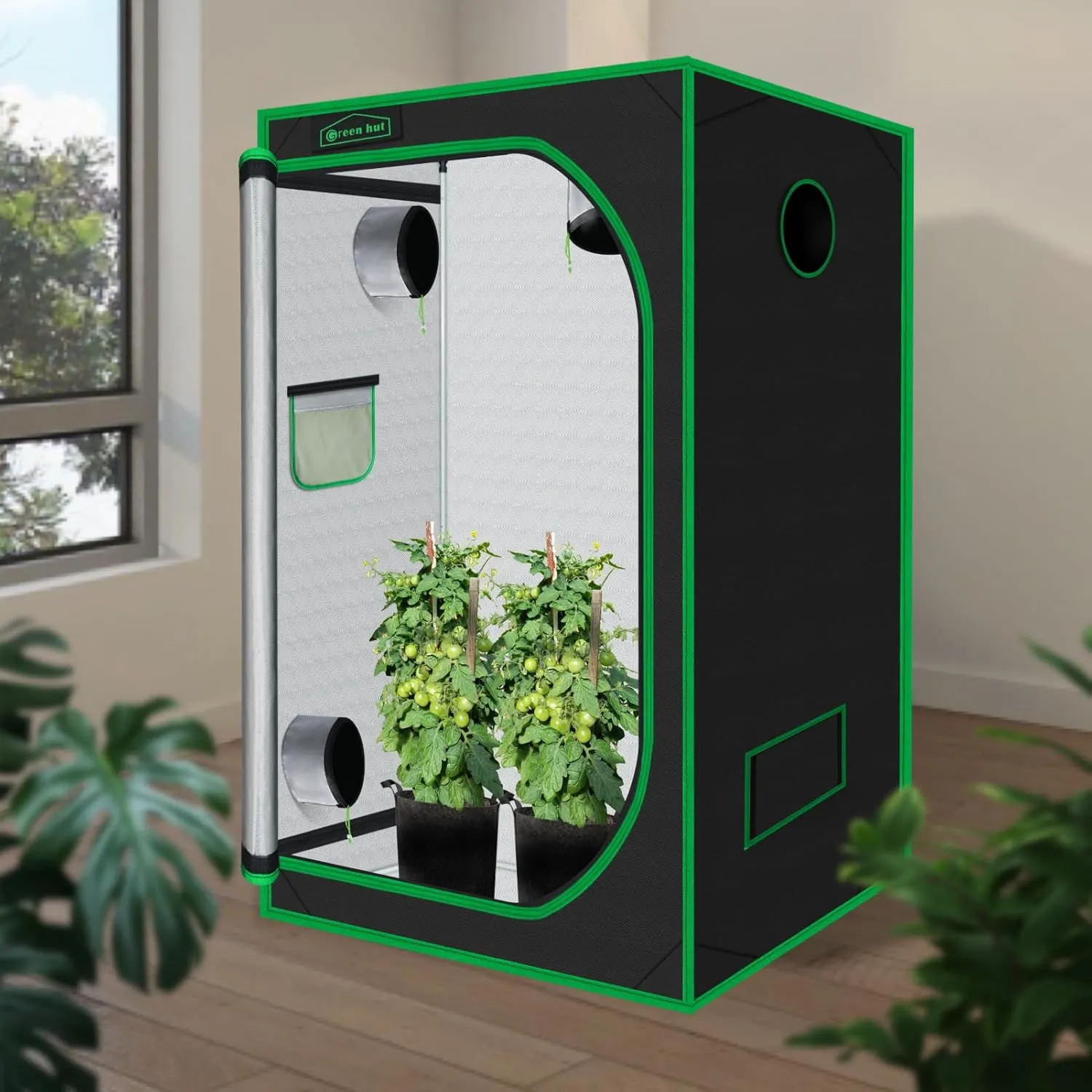 60"x60"x78" 600D Mylar Hydroponic Growing Tents for Plants Inside Reflective Grow Tent Growing Room Hydroponic System 5x5 Grow Tent