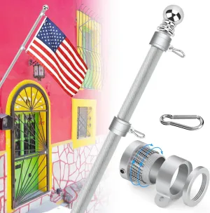 6FT Flag Poles, Carbon Fiber Heavy Duty Flagpoles for Outside House, House Flag Poles for Porch, 1 inch Flag Pole for for 3x5 flag (Without Bracket)