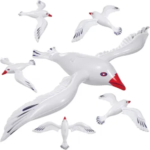 6pcs Inflatable Seagull Decorations for Pool Parties Beach Events Boys and Girls Toys and Birthday Favors Fun and Lightweight Water Decor