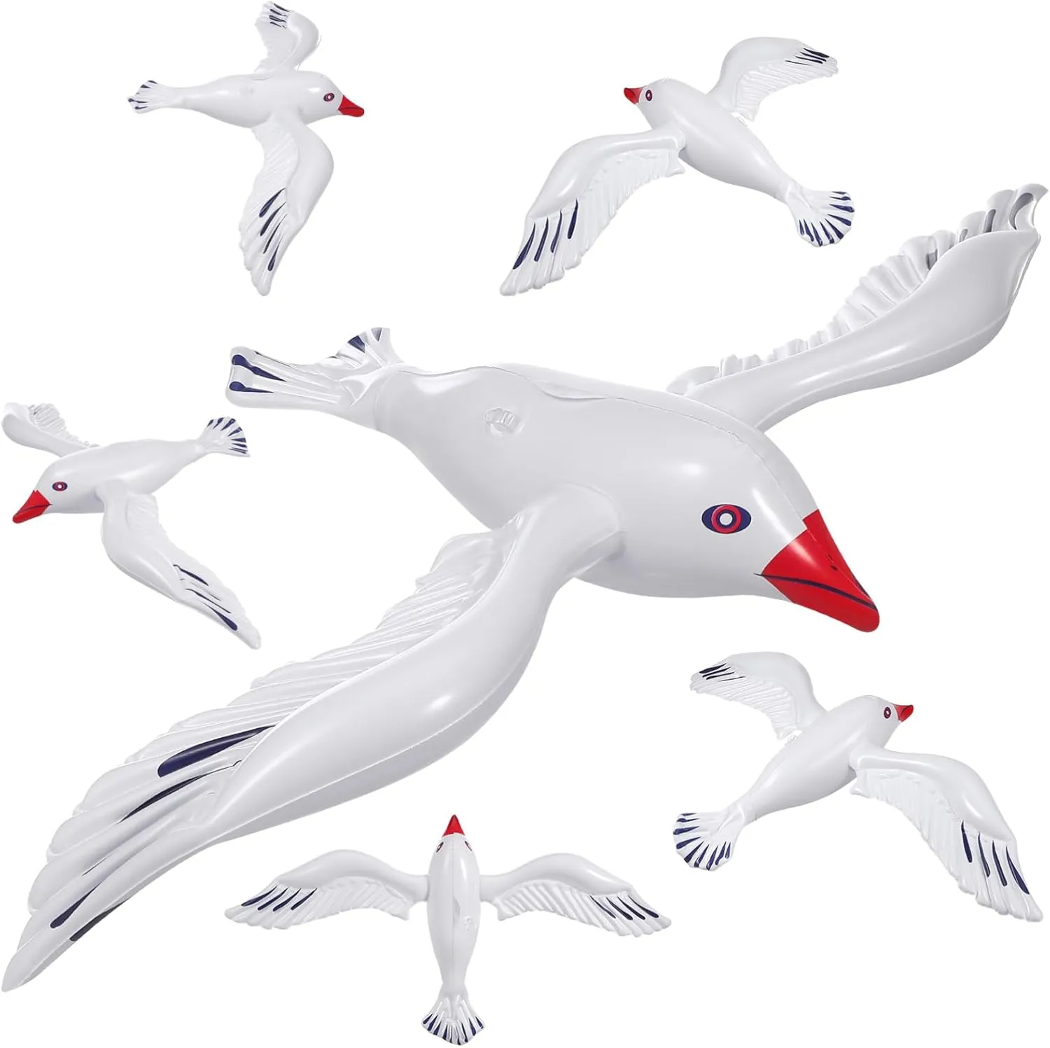 6pcs Inflatable Seagull Decorations for Pool Parties Beach Events Boys and Girls Toys and Birthday Favors Fun and Lightweight Water Decor