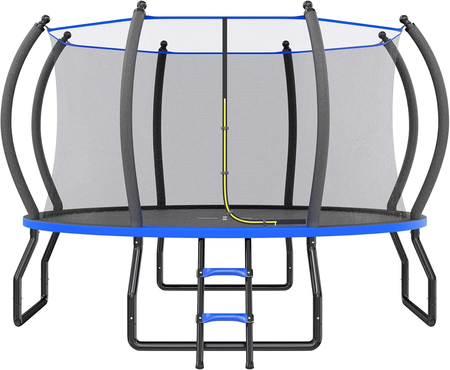 8FT 10FT 12FT 14FT 16FT Outdoor Trampoline with Enclosure Net and Ladder, Recreational Trampolines for Kids and Adults, Quick Connect Frame, ASTM Approval