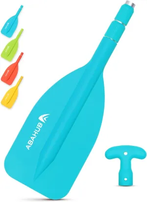 Abahub Premium 21''-42'' Emergency Telescoping Paddle Aluminium Shaft for Canoeing Boating Kayaing Blue Lightweight Oars