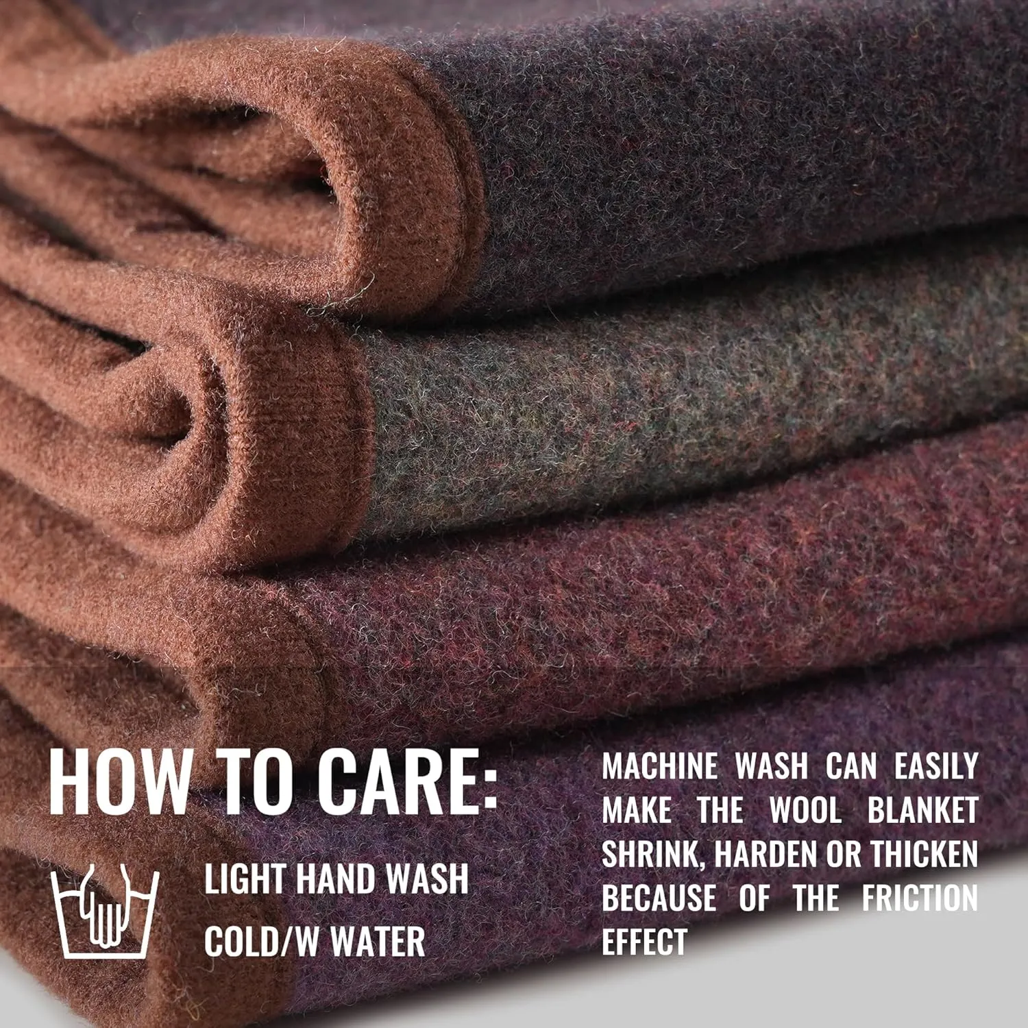 ACUSHLA 80% Merino Wool Camp Blanket - Soft Warm Thick Blanket Throw for Bed Couch Outdoor Camping Travel Car Sleeping Patio Porch, 59"x79" Dark Red