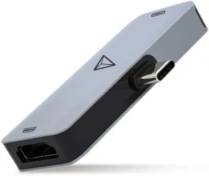 adonit Nest USB-C to HDMI & USB-C Adapter, HDMI up to 4K/30Hz, 6/8/10/12-bit Color Depth Output, Supports HDCP 2.2 & HDCP 1.4, Grey