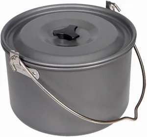 aiGear Aluminum Alloy Camping Hanging Pot with Lid Lifter Handle Lightweight 4200ml Portable Pot for Camping Cooking Hiking Picnic