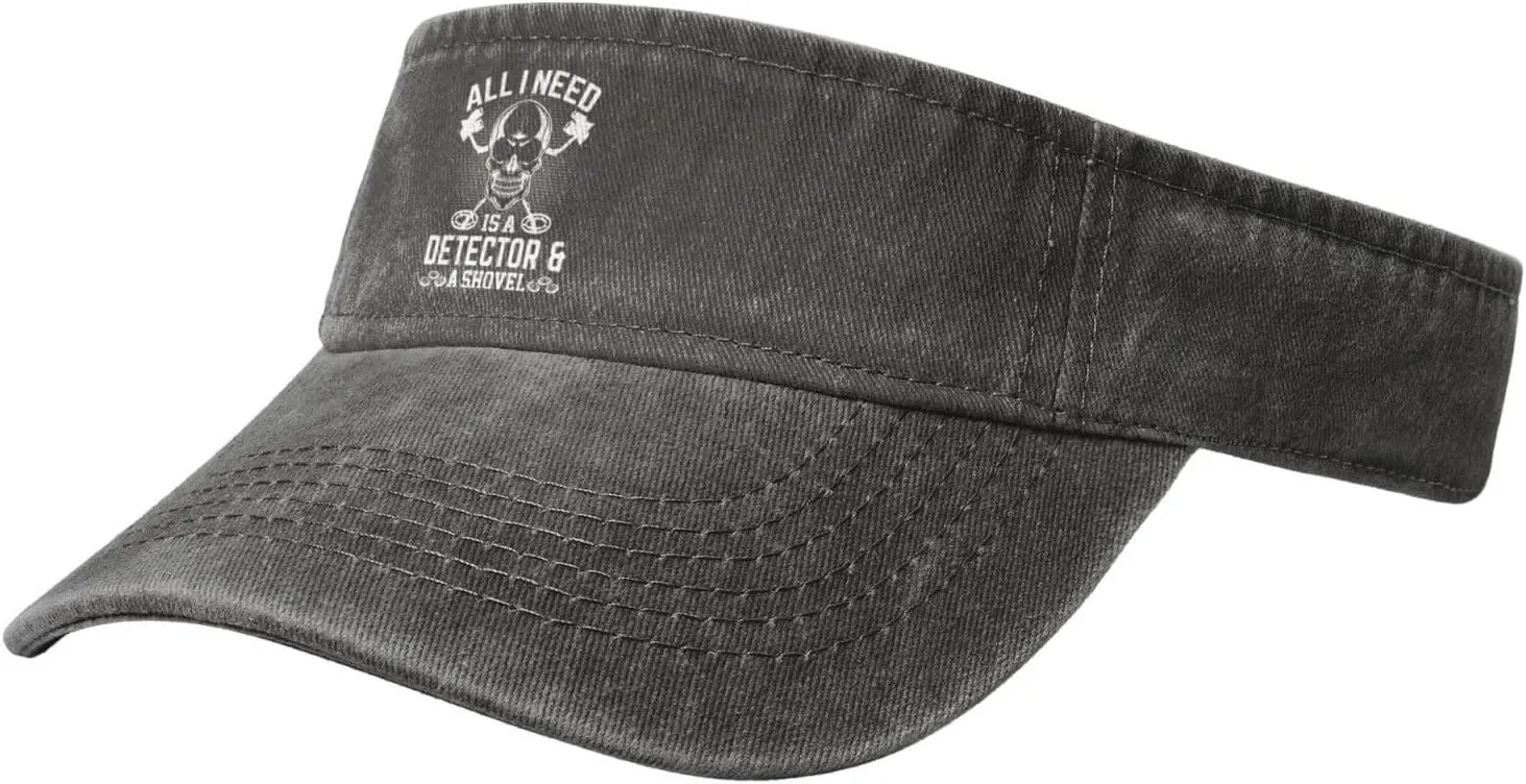 All I Need Detector A Shovel Sun Visor Hats for Women Men Adjustable Cotton Sun Hat Golf Cap