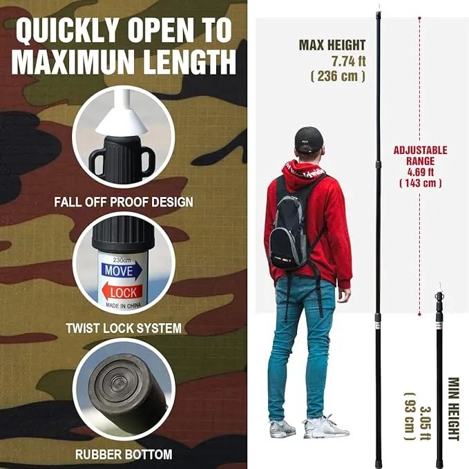 All-Round Protection:LYN 4 Person Instant Pop Up Camouflage Shelter Emergency Tent,Thermal Waterproof Ultralight Bugout with Screen Window✚Telescopic Pole✚Stake for Camping,First Aid,Hiking&Hunting