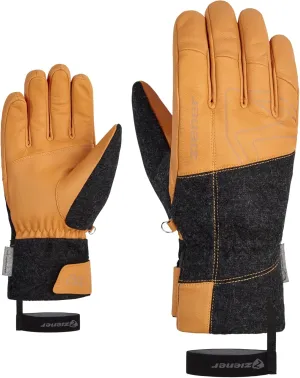 Alpine Men's Ski Leather Gloves GANGHOFER tan