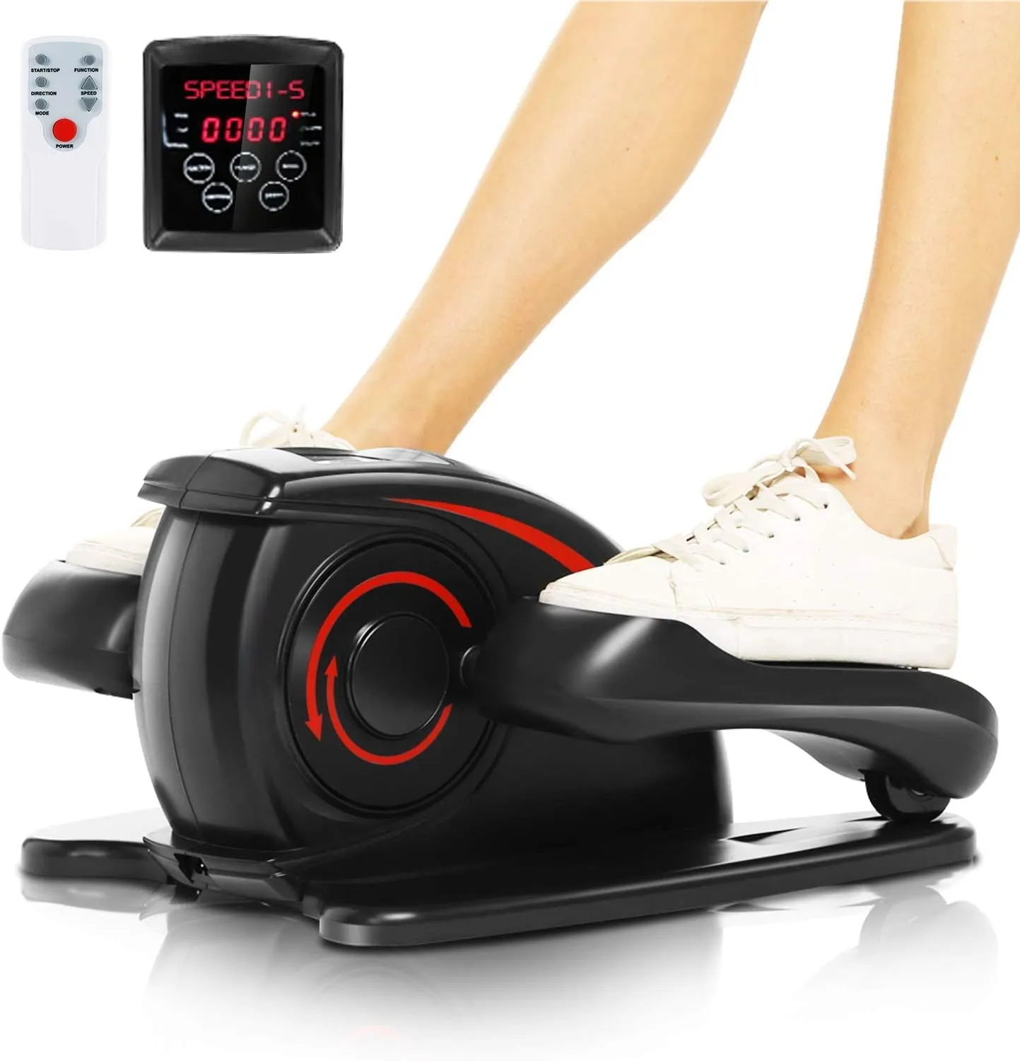ANCHEER Under Desk Elliptical Machine - Quiet Pedal Exerciser for Seniors, Office & Home, Low-Impact Seated Leg Workout Equipment, Smart LCD Display, Remote Control