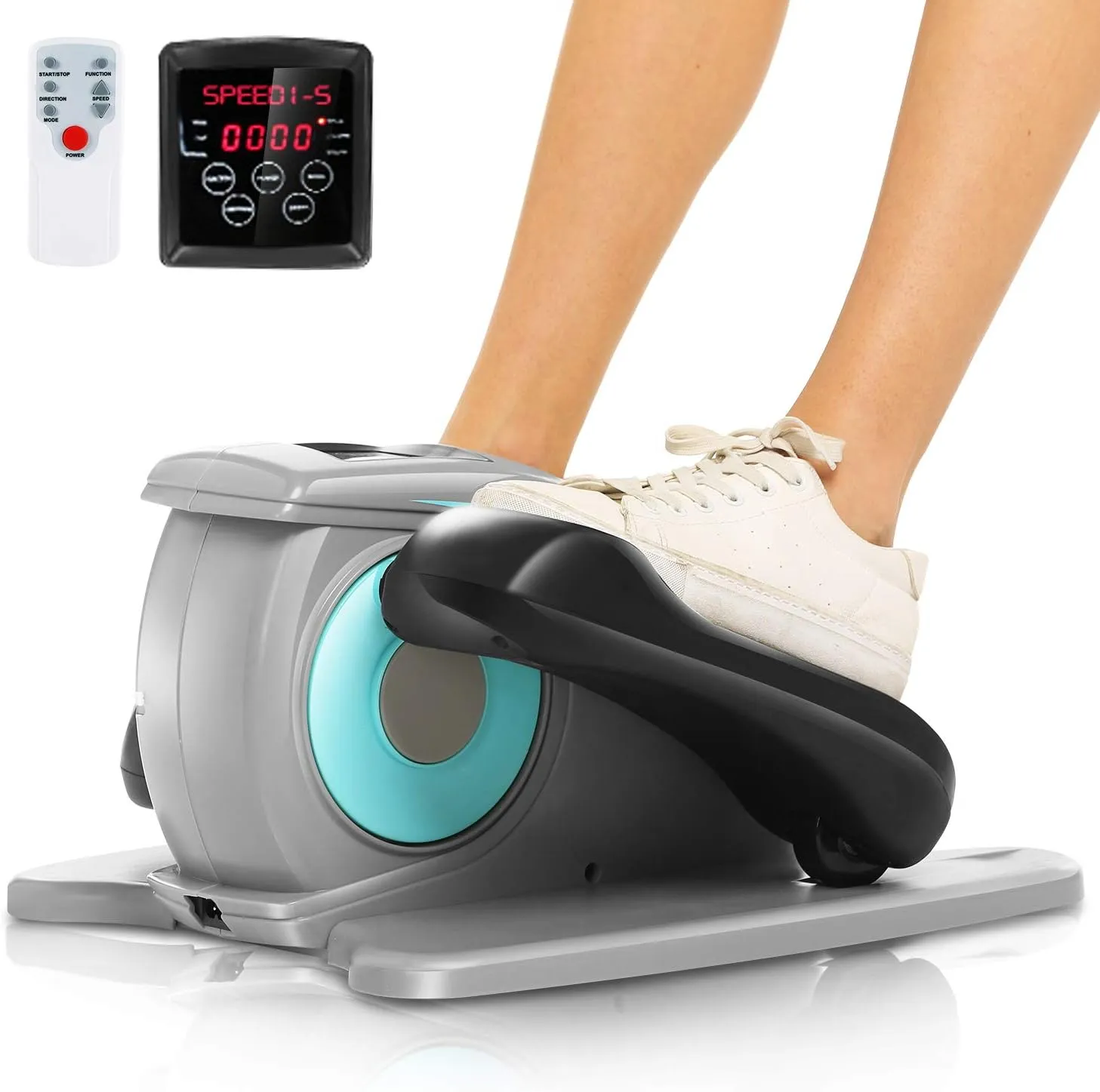 ANCHEER Under Desk Elliptical Machine - Quiet Pedal Exerciser for Seniors, Office & Home, Low-Impact Seated Leg Workout Equipment, Smart LCD Display, Remote Control