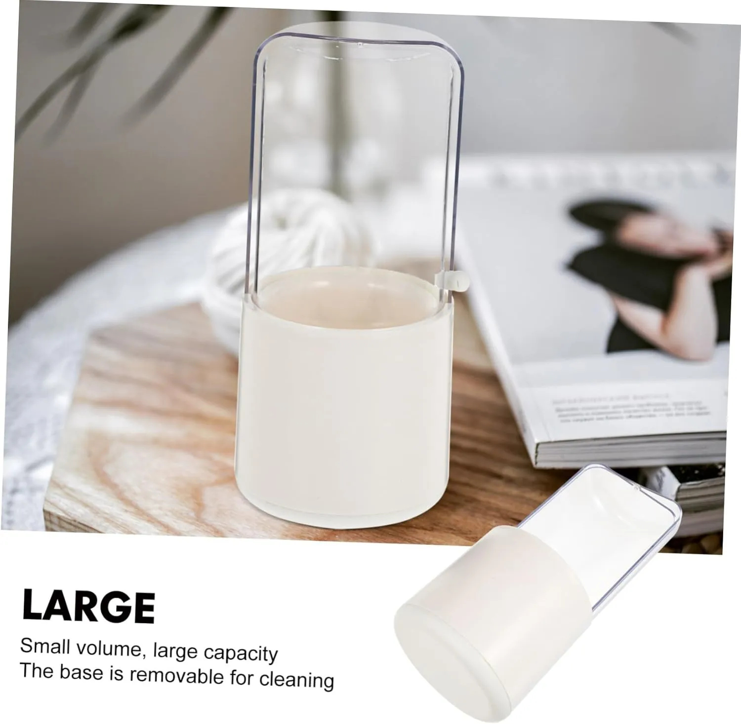 Angoily Cosmetic Storage Box Travel Makeup Brush Bag White Large Capacity Cosmetics Brush Case 180° Side Open