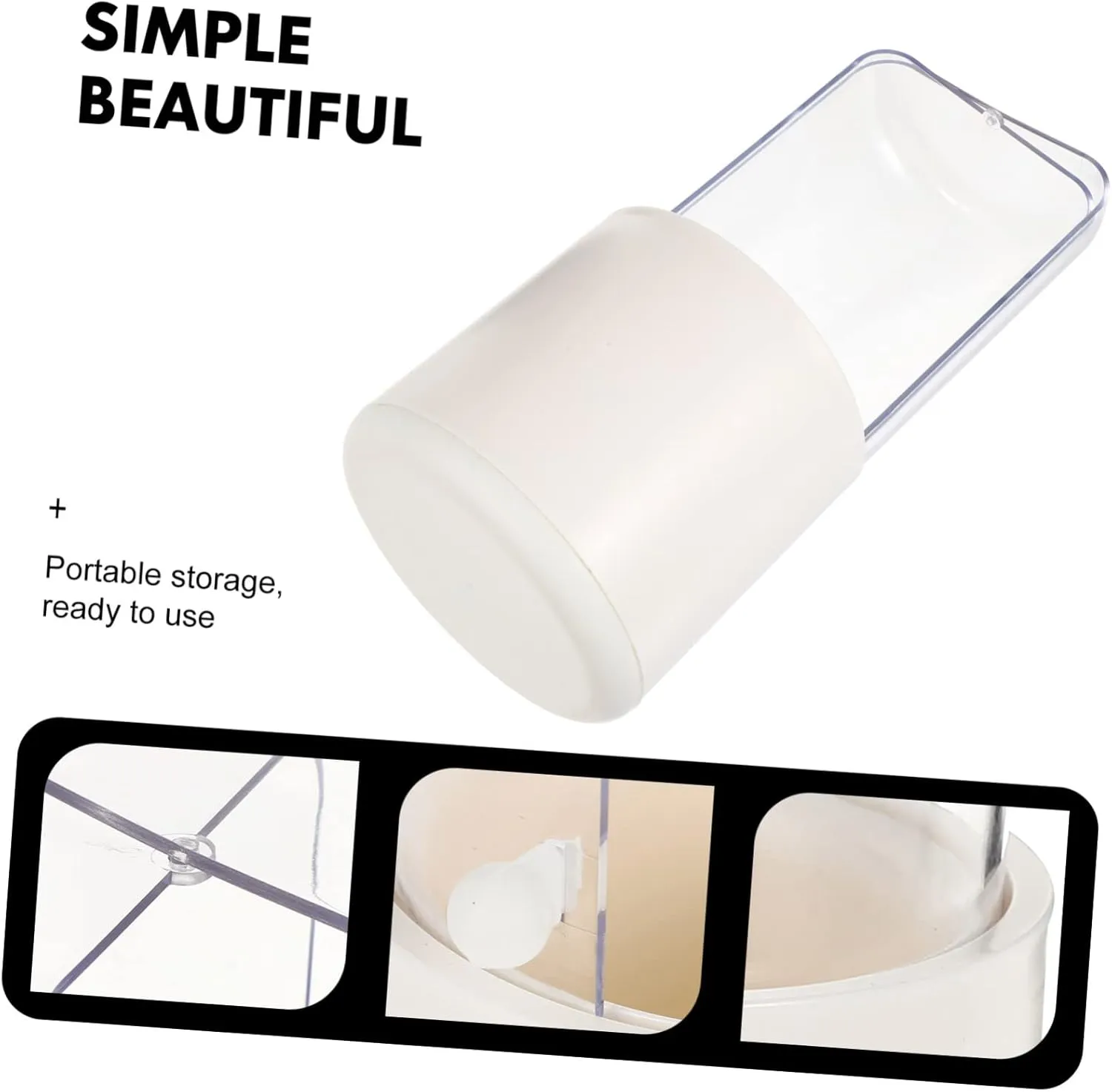 Angoily Cosmetic Storage Box Travel Makeup Brush Bag White Large Capacity Cosmetics Brush Case 180° Side Open