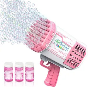ArtCreativity Bazooka Bubble Gun, Bubble Bazooka with Colorful Lights, 69 Holes Big Bubble Machine Gun for Kids, Great Gift for Summer Outside Outdoor Toys for Kids Ages 4 5 6 7 8   and Adults