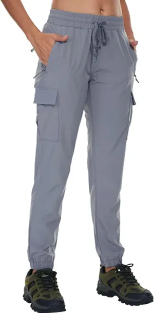 Arunlluta Hiking Pants Women Lightweight Cargo Pants Quick Dry Joggers for Women with Pockets Water-Resistant Travel Pants