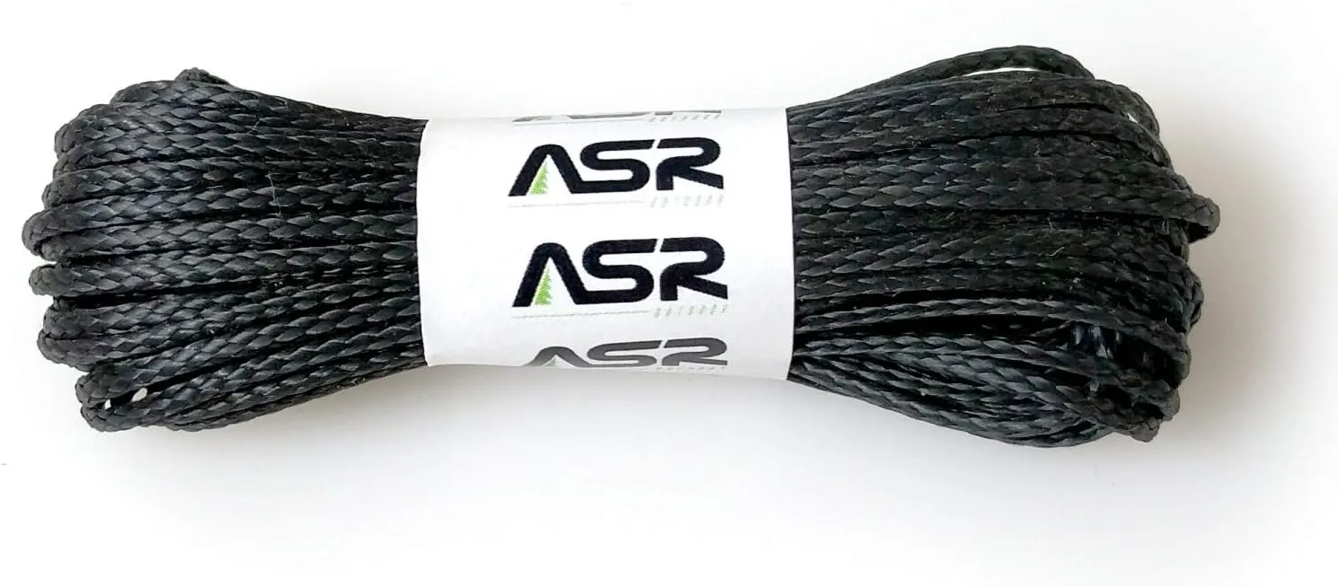 ASR Outdoor Technora 1200lb Composite Survival Cord Line - 25ft, Black