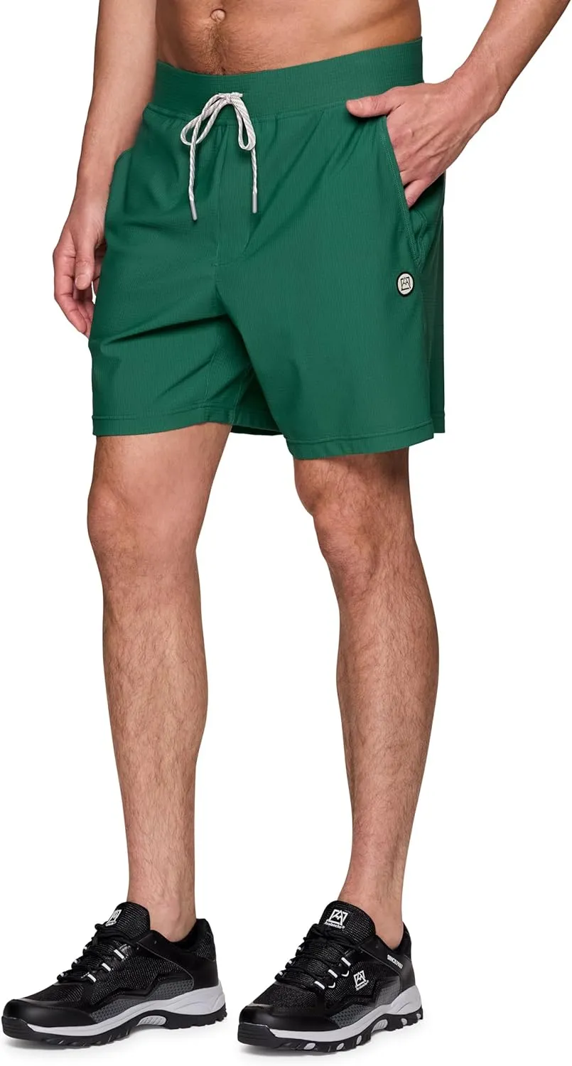Avalanche Gym Shorts for Men, Breathable Stretch Jersey Quick Drying Workout Hiking Shorts with Pockets