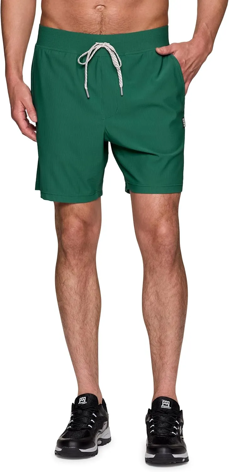 Avalanche Gym Shorts for Men, Breathable Stretch Jersey Quick Drying Workout Hiking Shorts with Pockets
