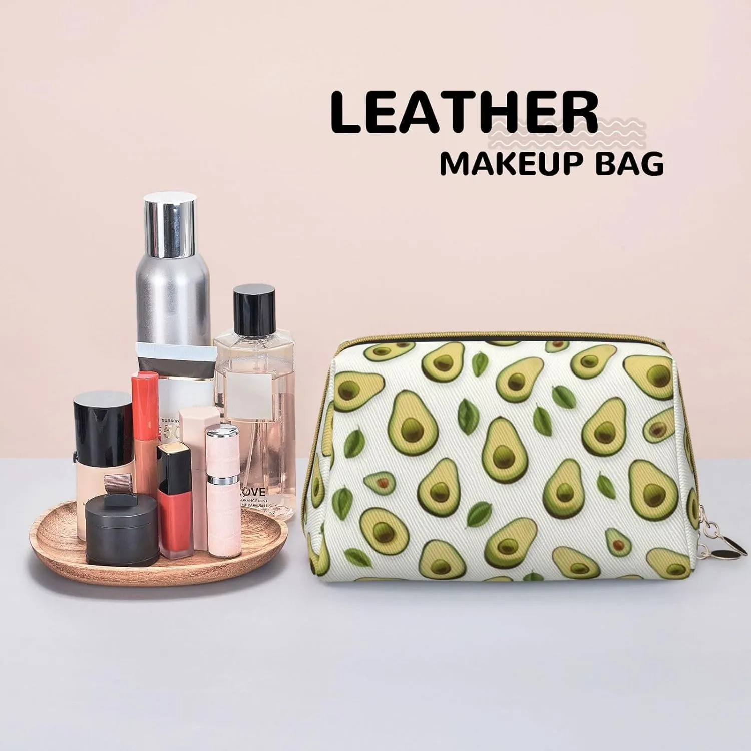 Avocado Toiletry Pouch, Travel-Friendly Makeup Organizer For Makeup Brushes, Lipsticks