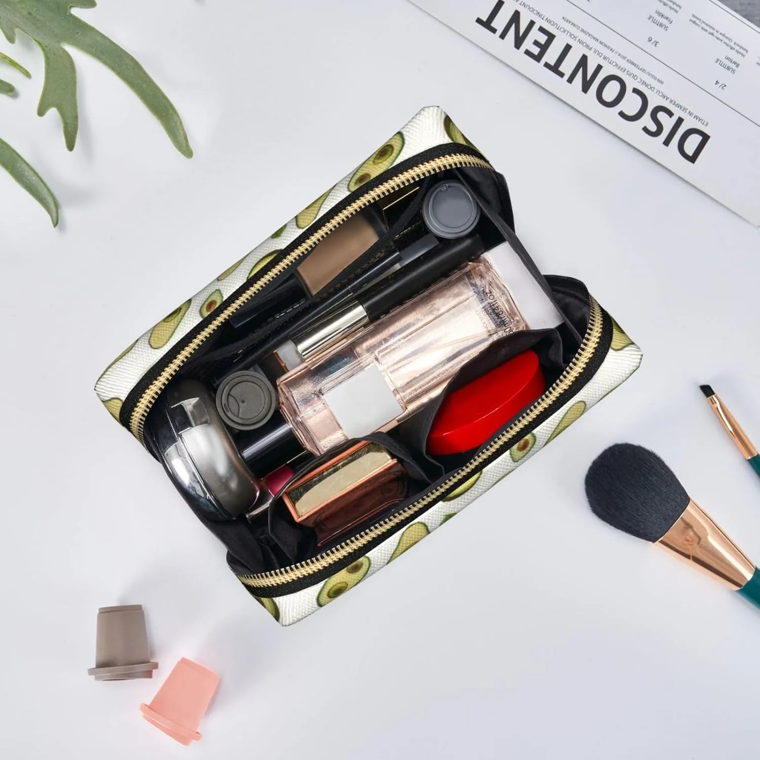 Avocado Toiletry Pouch, Travel-Friendly Makeup Organizer For Makeup Brushes, Lipsticks