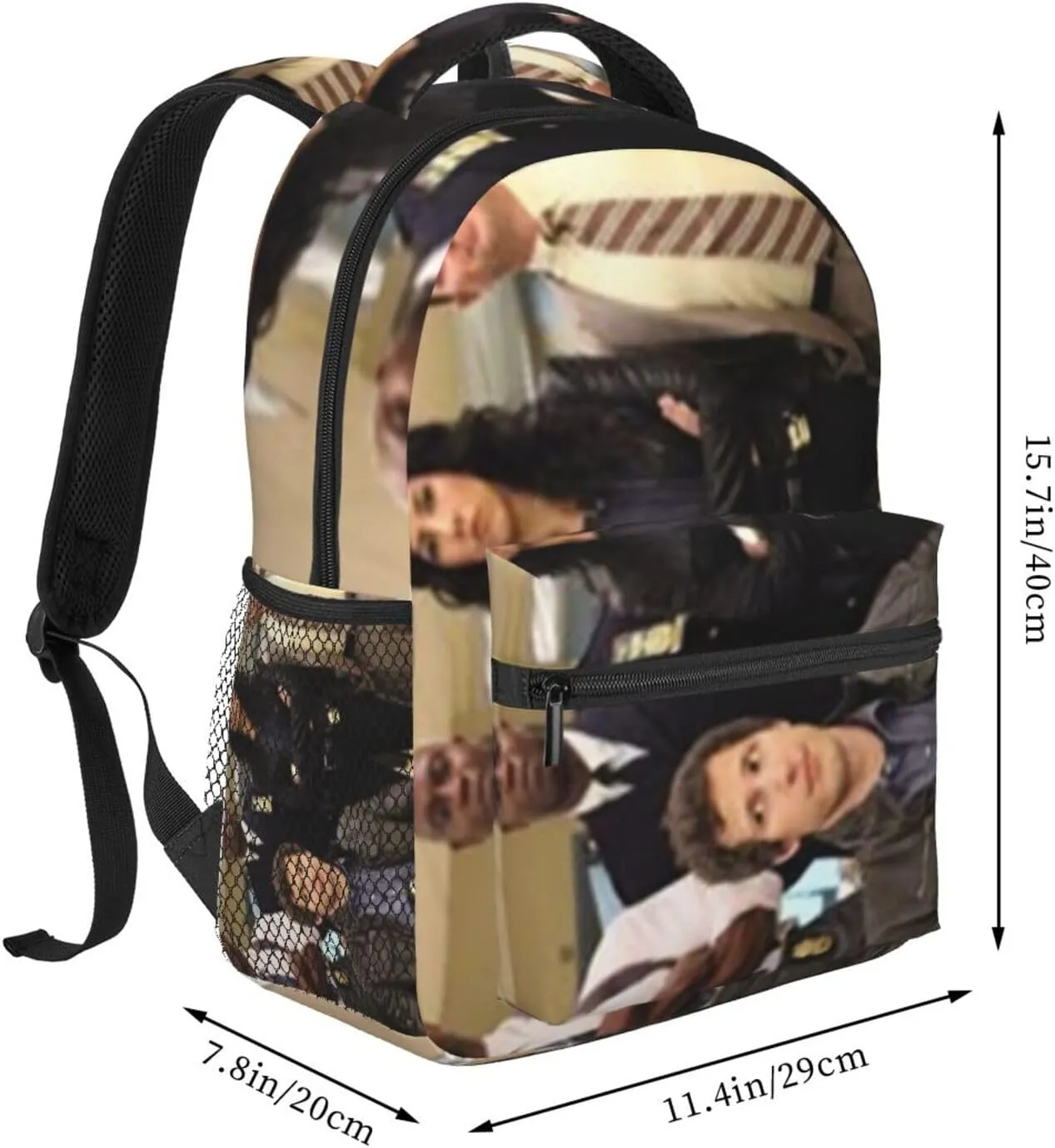 B-rooklyn Nine-Nine Casual Student Backpack With Adjustable Shoulder Straps And Cushioned Back For Comfort Black