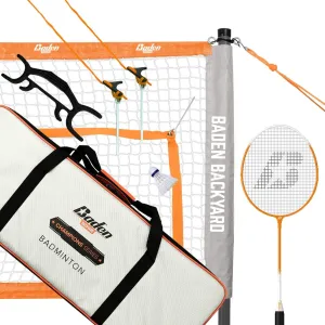 Baden Champions Portable Badminton Set Regulation Net, 4 Racquets, 3 Shuttlecocks, Boundary & Carry Bag Ideal for Backyard Fun with Friends and Family from Kids to Adults