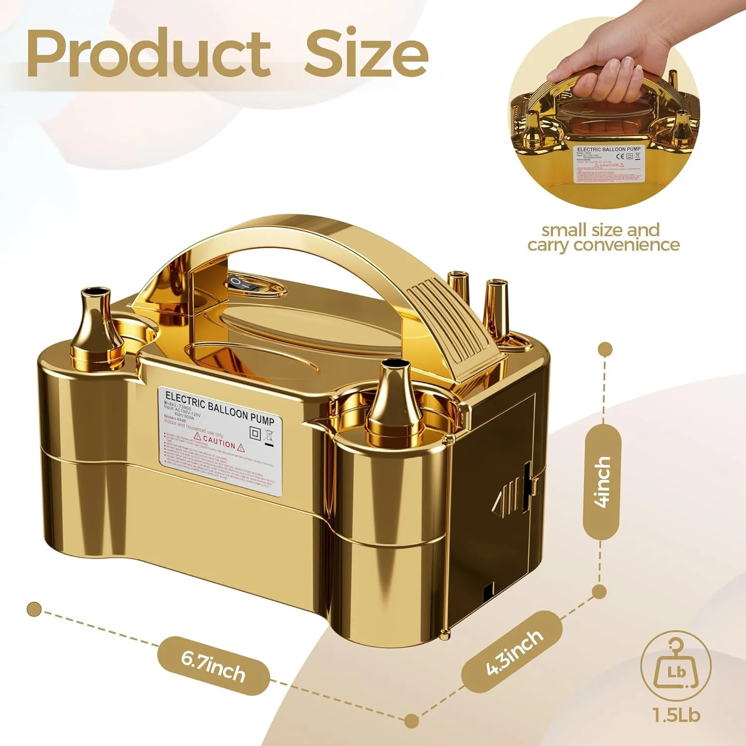 Balloon Pump - Electric Dual Nozzle Air Pump for Balloon, Portable Balloon Blower Save Time and Effort, Balloon Inflator for Parties and Decorations - 110V-120V, 600W