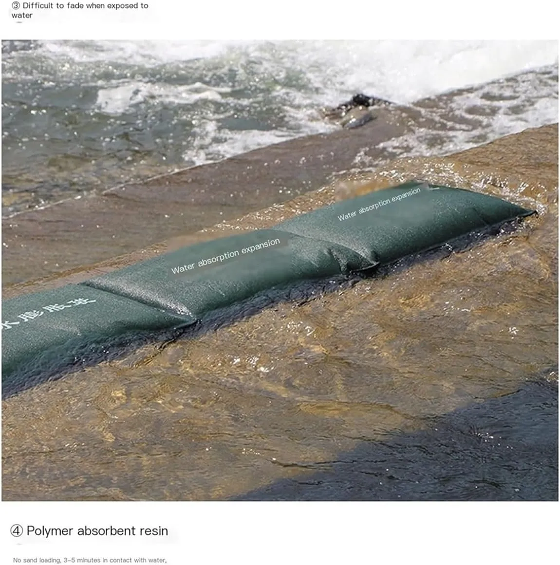 Barrier Flood, 10pcs Sandless, Self-Absorbent Sandbag for Flood Control Waterproof Sandbags for Flood Reusable Flood Protection Barrier Sandbag
