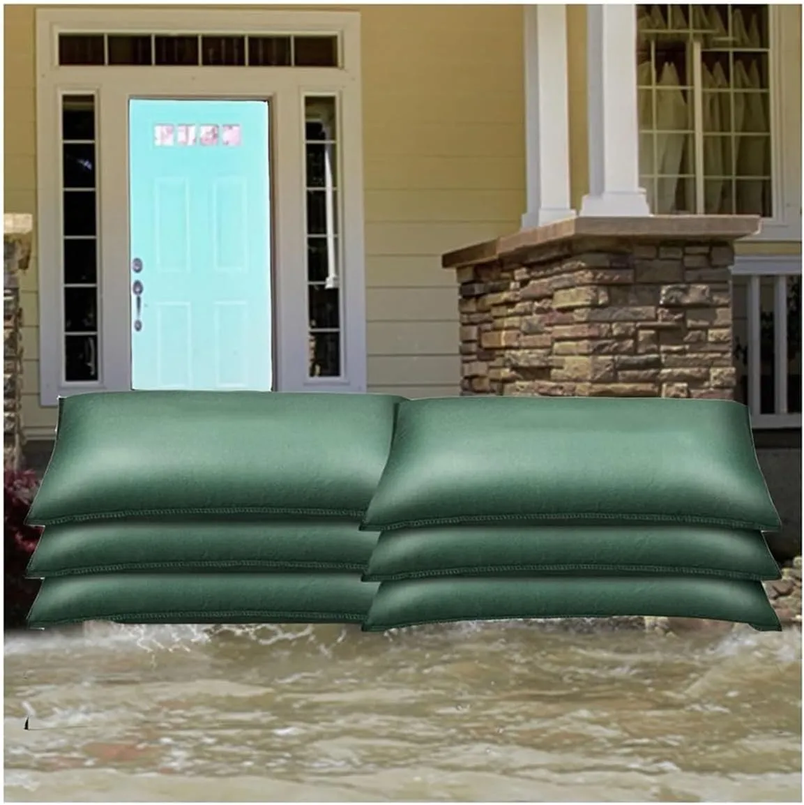 Barrier Flood, 10pcs Sandless, Self-Absorbent Sandbag for Flood Control Waterproof Sandbags for Flood Reusable Flood Protection Barrier Sandbag
