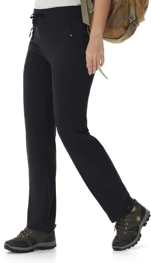 BASUDAM Women's Athletic Pants Quick Dry Lightweight Zipper Pockets Adjustable Ankle Outdoor Sports Hiking Running Jogging