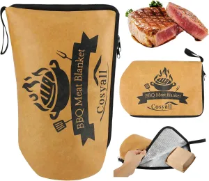 BBQ Blanket for Resting Meat,Smoker Meat Resting Blanket,Reusable Smoker Grilling Meat Insulated Resting Bag with Wide Mouth for Large Brisket/Beef/Pork Shoulders/Turkeys,Gifts for Men (21in)