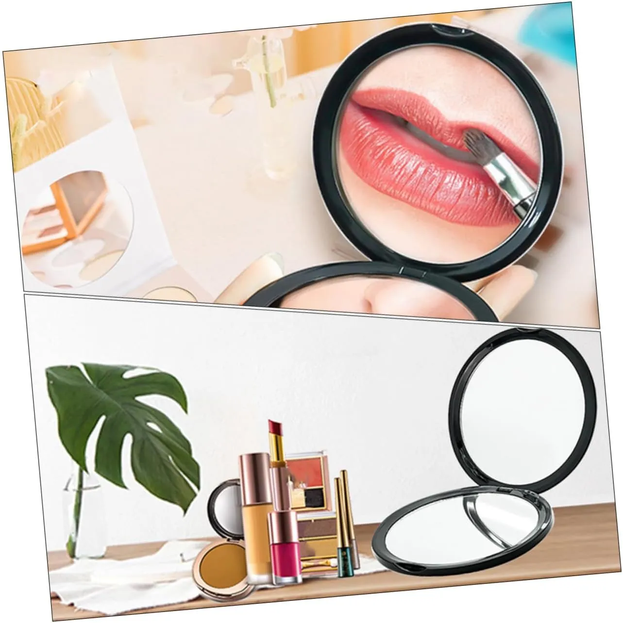 Beaupretty Magnification Portable Makeup Mirror Foldable Compact Travel Mirror for Women Present for Design for Go Touch Ups