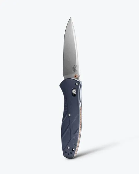 Benchmade - Barrage 581 EDC Knife, Plain Edge, Drop-Point Blade, Blue Canyon Richlite Handle (581-03)
