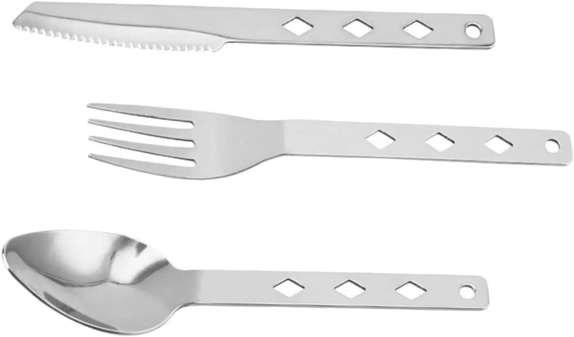 BESPORTBLE 2sets Folding Stainless Steel Camping Cutlery Compact Outdoor Tableware Utensils for Picnic Bbq and Travel Reusable Fork Spoon Fine Polishing for Safe Use