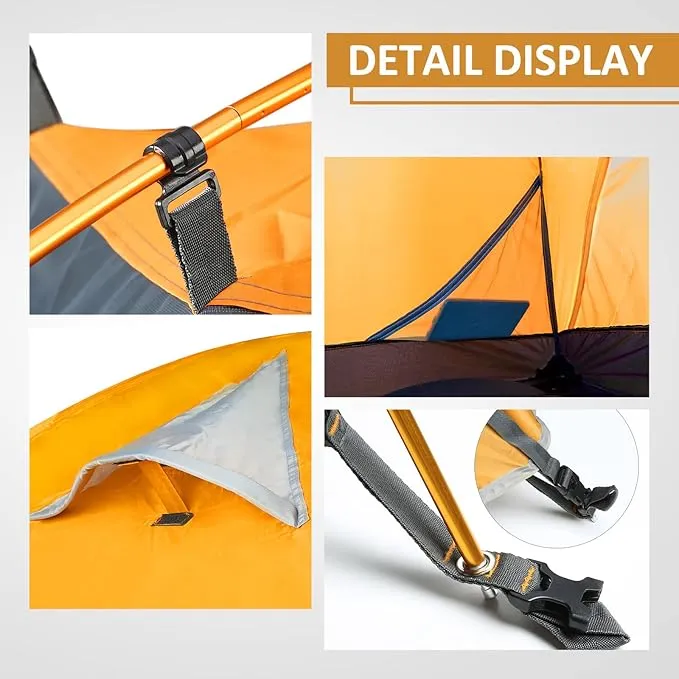 Bessport Camping Tent 1/2/3/4 Person Tent Waterproof Two Doors Backpacking Tent Easy Setup Lightweight for Outdoor, Hiking Mountaineering Travel