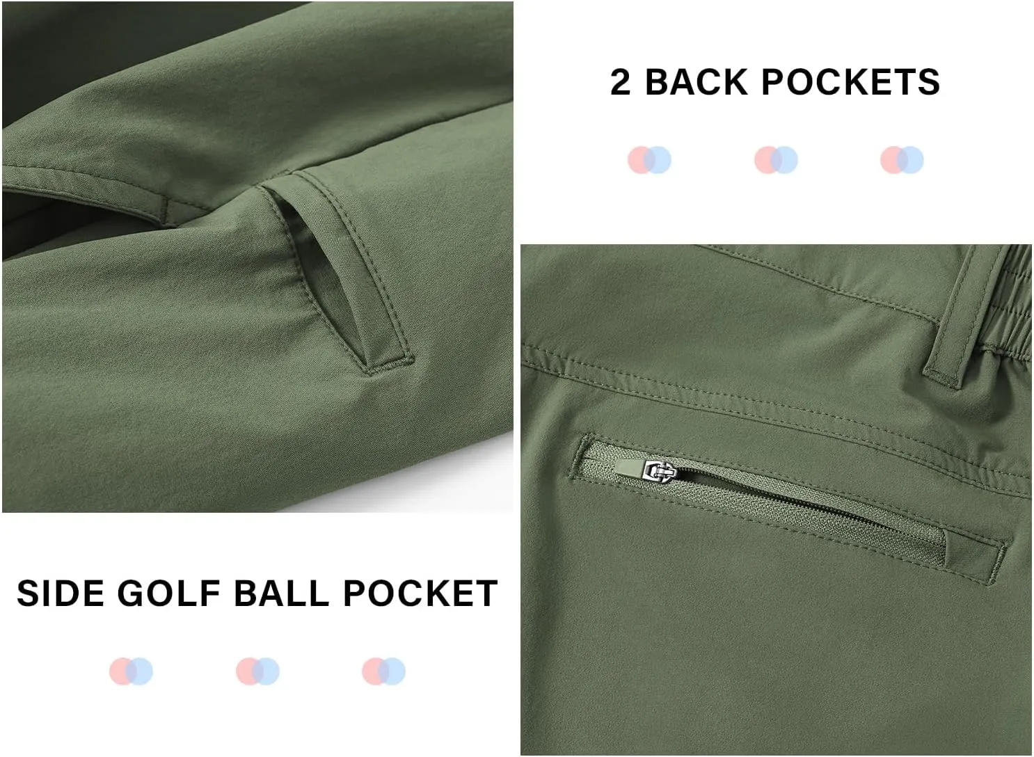 BGOWATU Mens Golf Shorts Stretch Dress Shorts Dry Fit Casual Hiking Cargo Shorts for Summer with Pockets