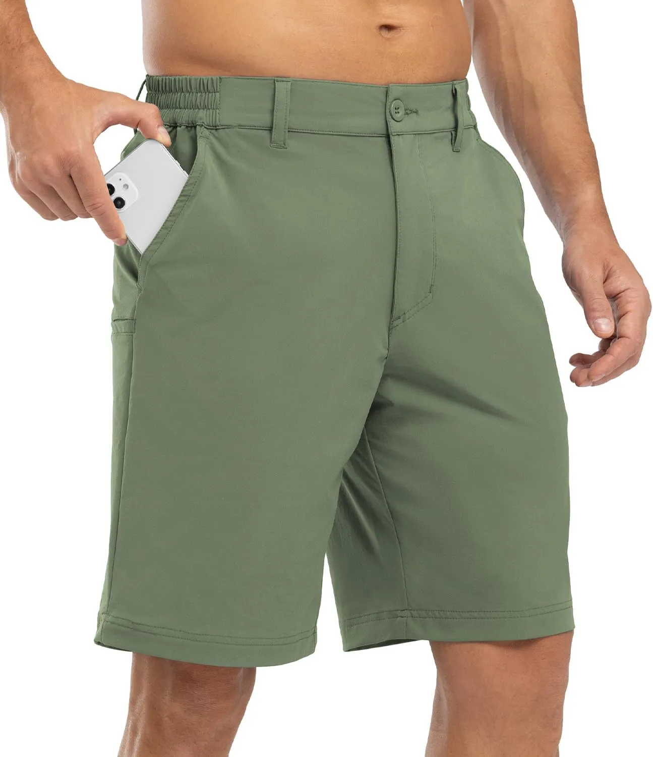 BGOWATU Mens Golf Shorts Stretch Dress Shorts Dry Fit Casual Hiking Cargo Shorts for Summer with Pockets