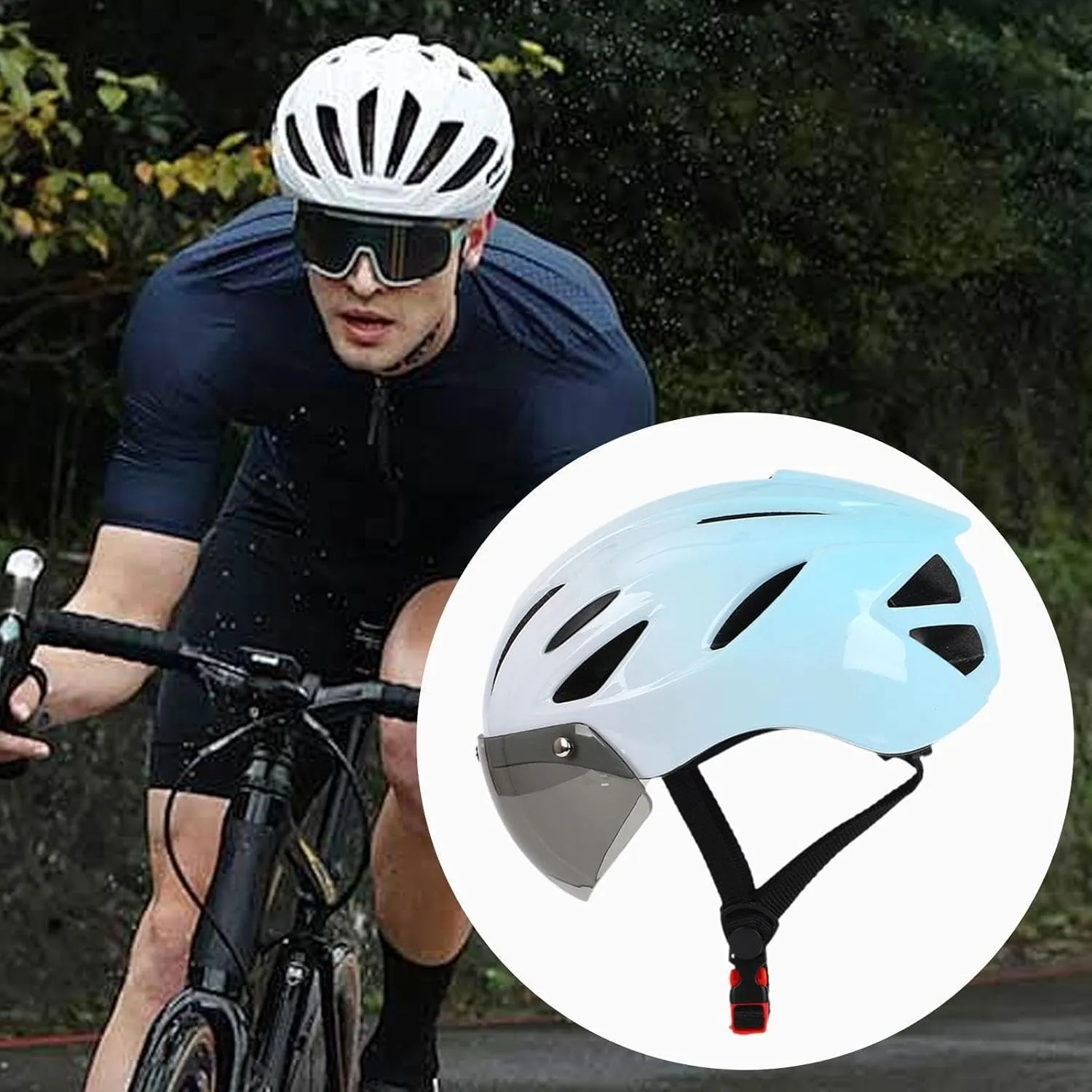 Bike Helmet Bicycle Helmet Ventilation Removable Padded Portable with Windscreen Hat for Outdoor Sports Mountain Bike Cycling