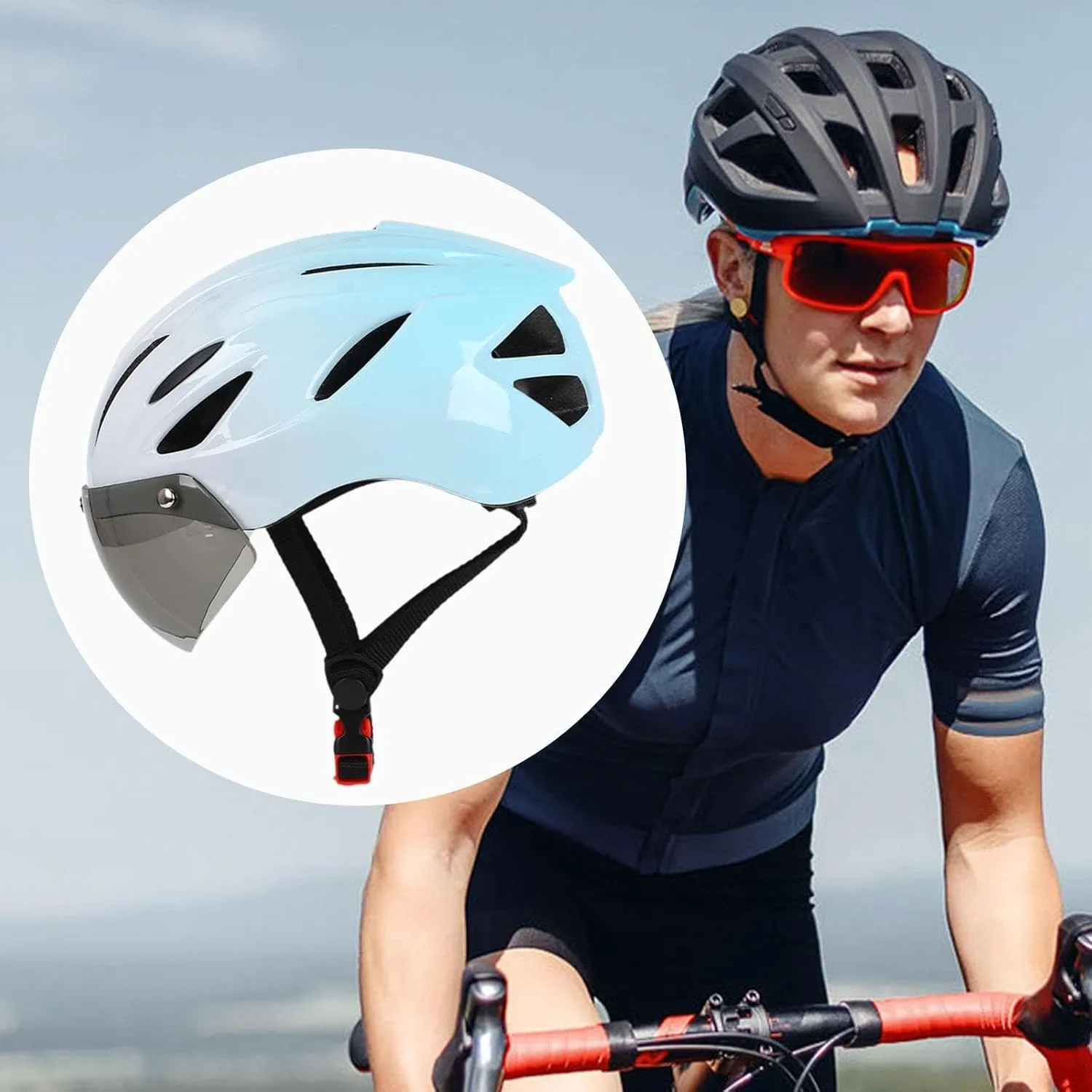 Bike Helmet Bicycle Helmet Ventilation Removable Padded Portable with Windscreen Hat for Outdoor Sports Mountain Bike Cycling