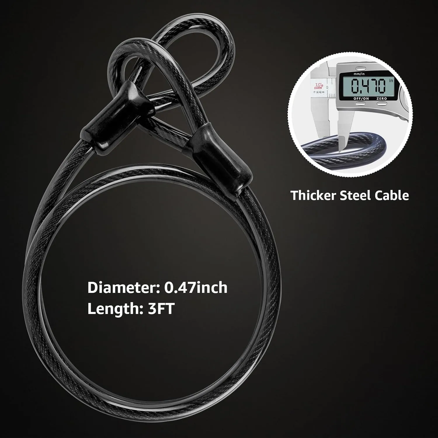 Bike U Lock Heavy Duty Bike Lock Bicycle Lock, 16mm U Lock and 3ft / 5ft / 6ft Length Security Cable with Sturdy Mounting Bracket for Bicycle, Motorcycle and More