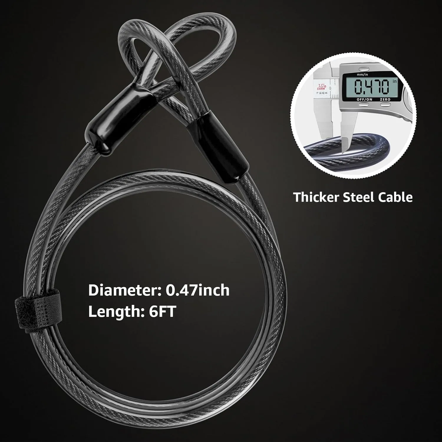 Bike U Lock Heavy Duty Bike Lock Bicycle Lock, 16mm U Lock and 3ft / 5ft / 6ft Length Security Cable with Sturdy Mounting Bracket for Bicycle, Motorcycle and More