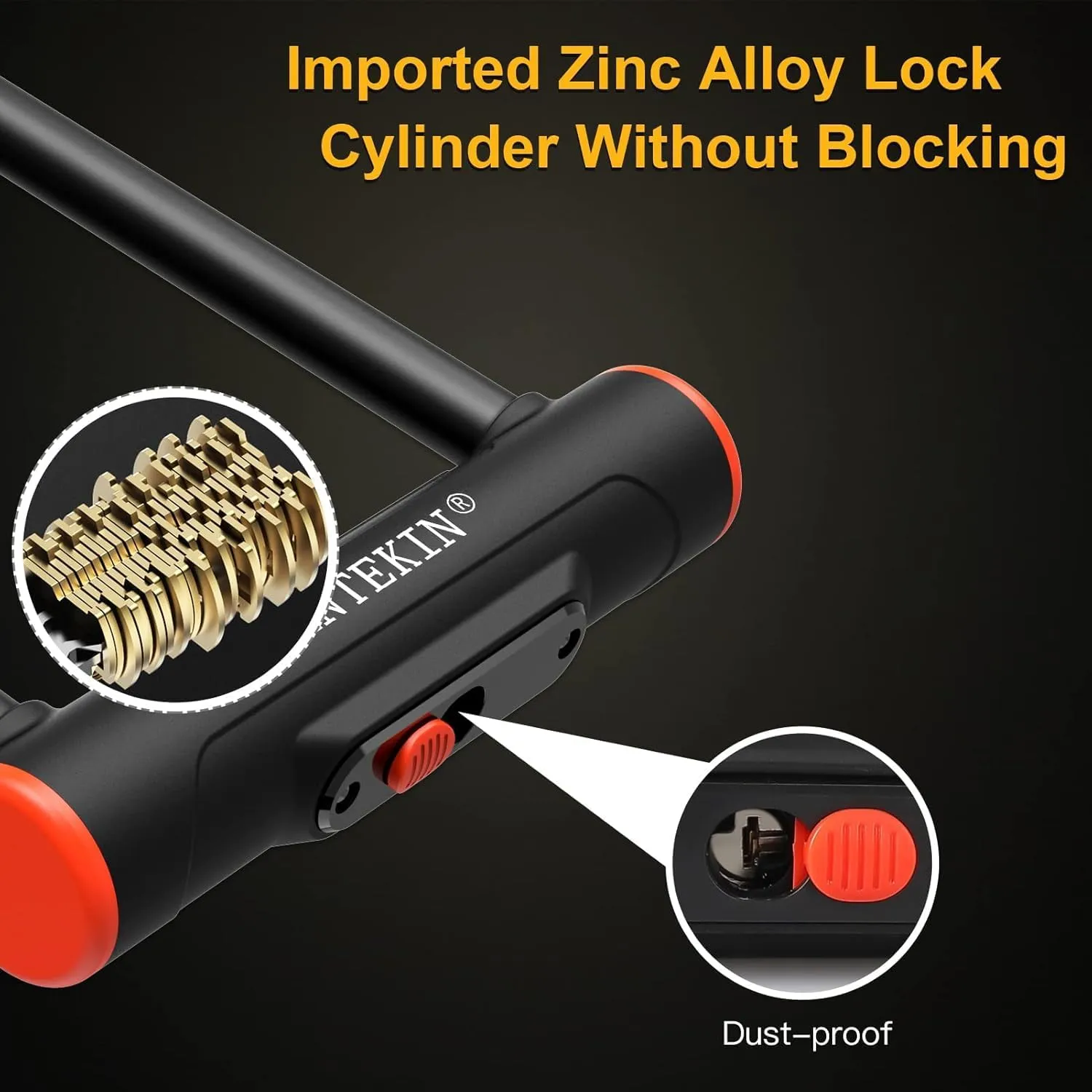 Bike U Lock Heavy Duty Bike Lock Bicycle Lock, 16mm U Lock and 3ft / 5ft / 6ft Length Security Cable with Sturdy Mounting Bracket for Bicycle, Motorcycle and More