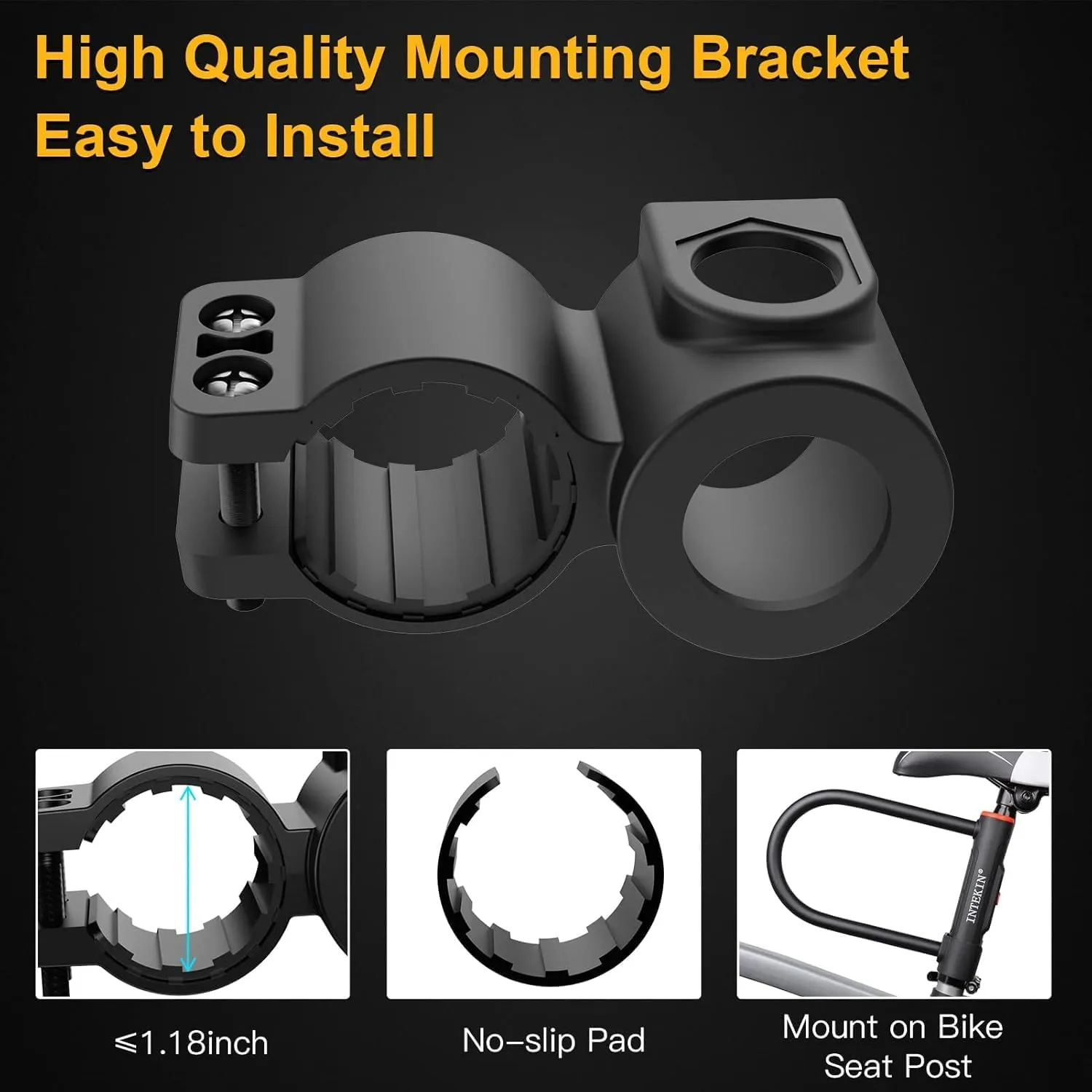 Bike U Lock Heavy Duty Bike Lock Bicycle Lock, 16mm U Lock and 3ft / 5ft / 6ft Length Security Cable with Sturdy Mounting Bracket for Bicycle, Motorcycle and More
