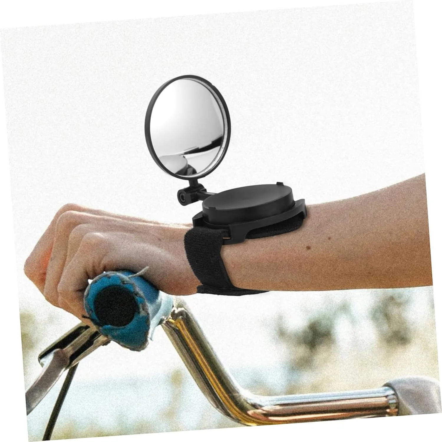 Bike Wristband Mirror Rearview Mirror for Cycling Lightweight Portable Wrist Mounted Design Wide View Convex Reflective for Bicycles Motorbikes