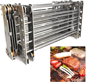 Bitty Big Q Stainless Steel Ultra Compact Portable Lightweight Camping Grill