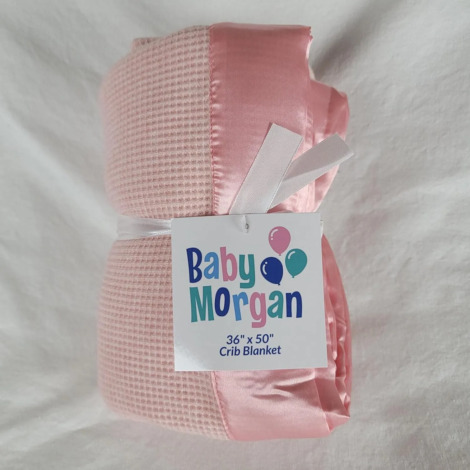 Blankets - Thermal Waffle Warm Baby Blanket for Crib - Soft and Cozy Baby Crib Blanket for Nursery, Stroller, or Naptime Comfort - Ideal Shower Gift - Pink, Nylon Trim (36" x 50")
