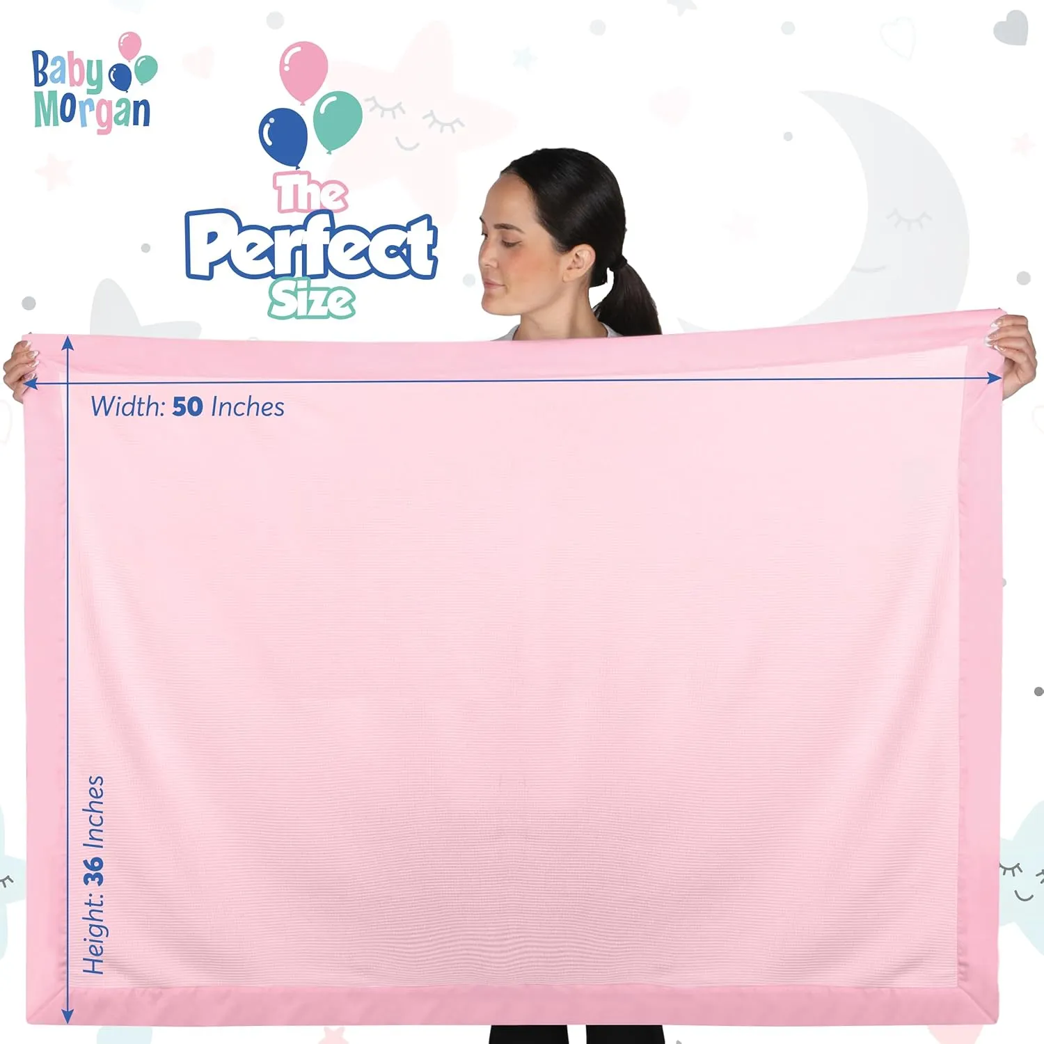 Blankets - Thermal Waffle Warm Baby Blanket for Crib - Soft and Cozy Baby Crib Blanket for Nursery, Stroller, or Naptime Comfort - Ideal Shower Gift - Pink, Nylon Trim (36" x 50")