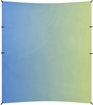 Blue Yellow Gradient Foldable Beach Canopy UPF50  Waterproof Sun Shade Includes Sand Shovel, Sandbags, Stability Poles for Camping, Picnics, Backyard & Fishing